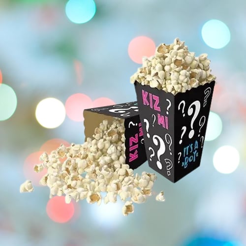Mısır Kutusu Cinsiyet Belirleme Partisi pop corn 8 li Cinsiyet Partisi Malzemesi