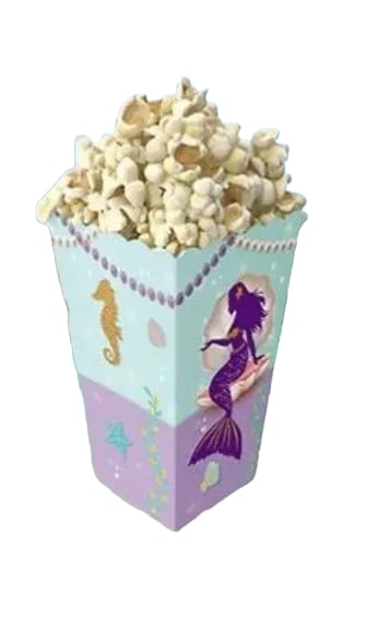 Mısır Kutusu Pırıltılı Deniz Kızı Temalı Pop Corn Kutusu Parti Malzemesi