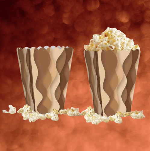 Mısır Kutusu Pop Corn Kutusu Dalgalı Kahve Tonları Desenli / 8 Parça