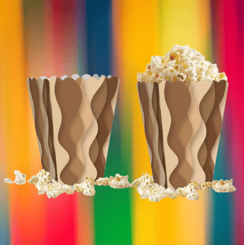 Mısır Kutusu Pop Corn Kutusu Dalgalı Kahve Tonları Desenli / 8 Parça