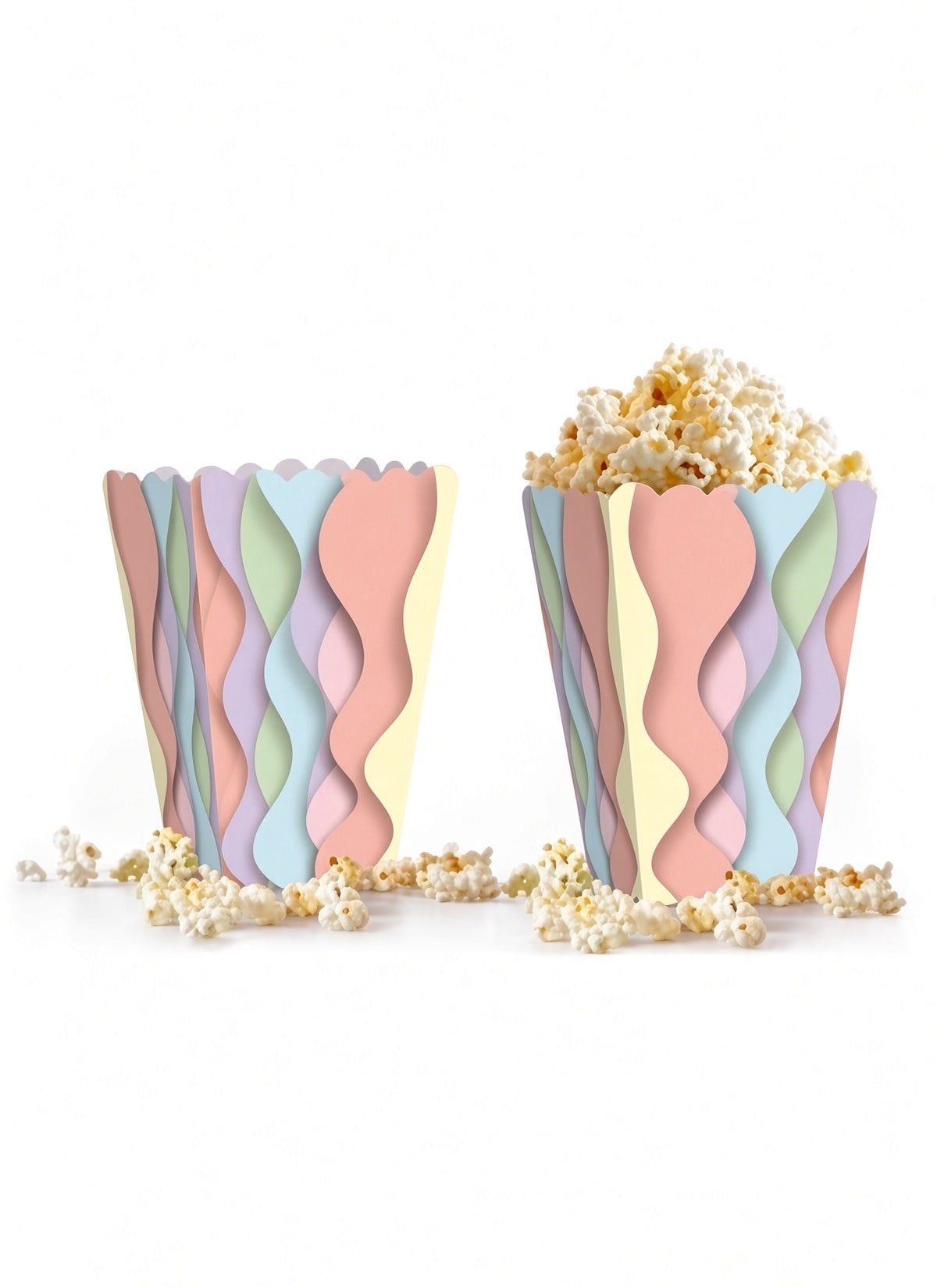 Mısır Kutusu Pop Corn Kutusu Dalgalı Makaron Desenli / 8 Parça