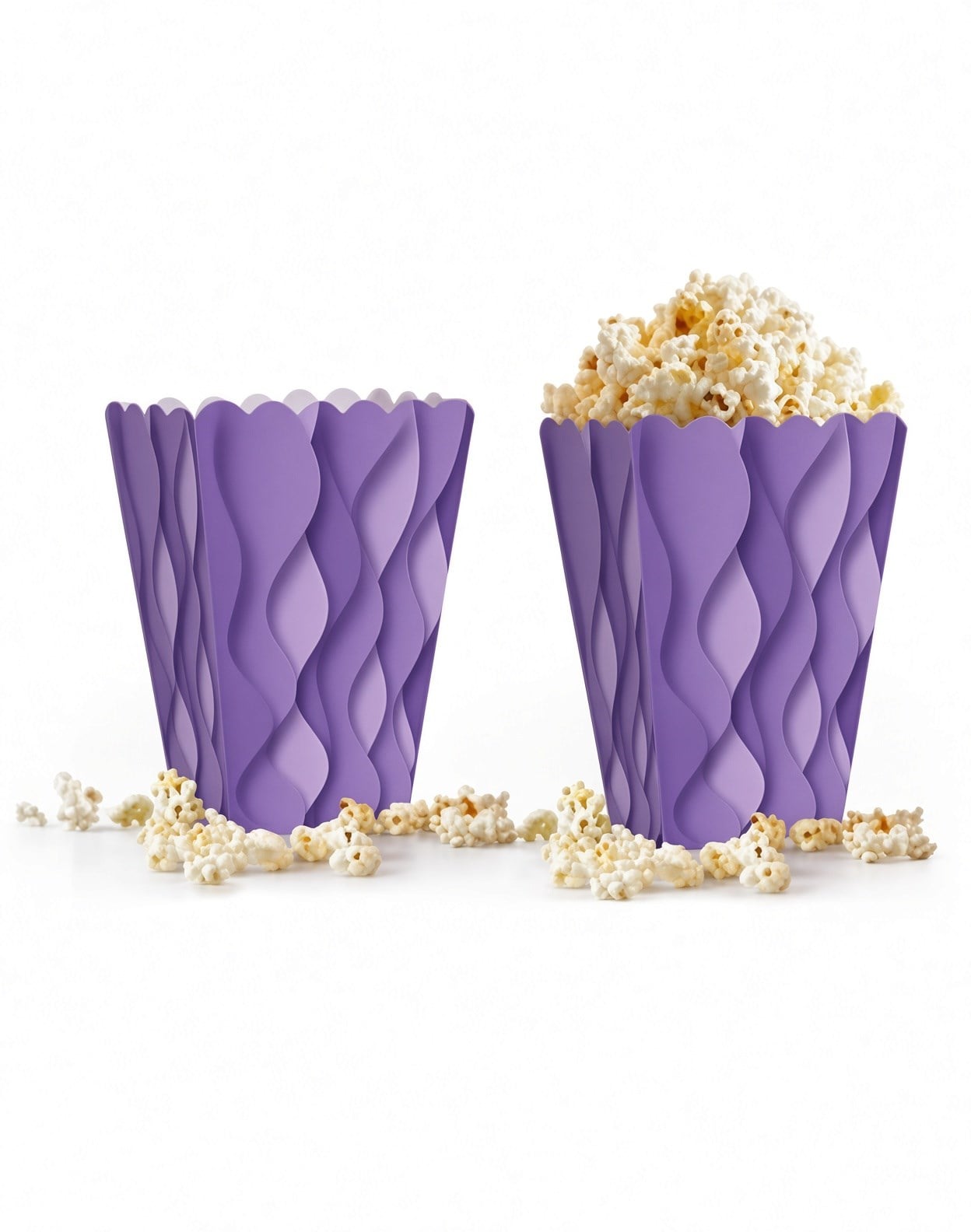 Mısır Kutusu Pop Corn Kutusu Dalgalı Mor Desenli / 8 Parça