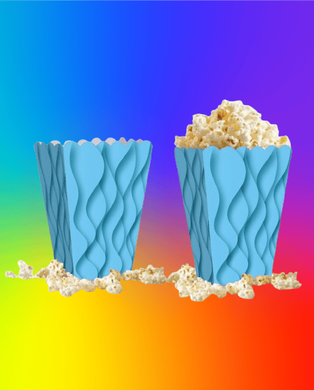Mısır Kutusu Pop Corn Kutusu Dalgalı Mavi Desenli / 8 Parça