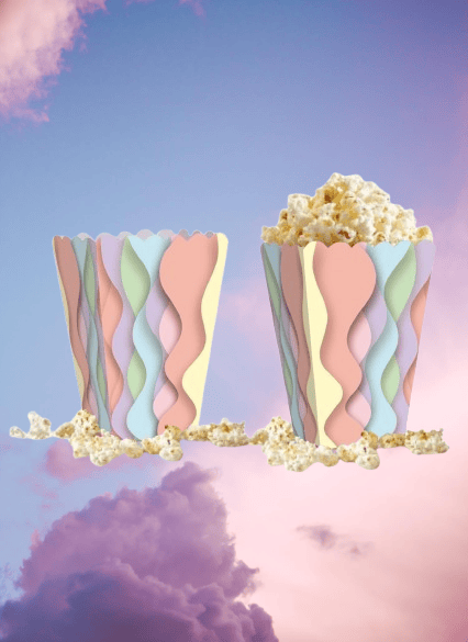 Mısır Kutusu Pop Corn Kutusu Dalgalı Makaron Desenli / 8 Parça