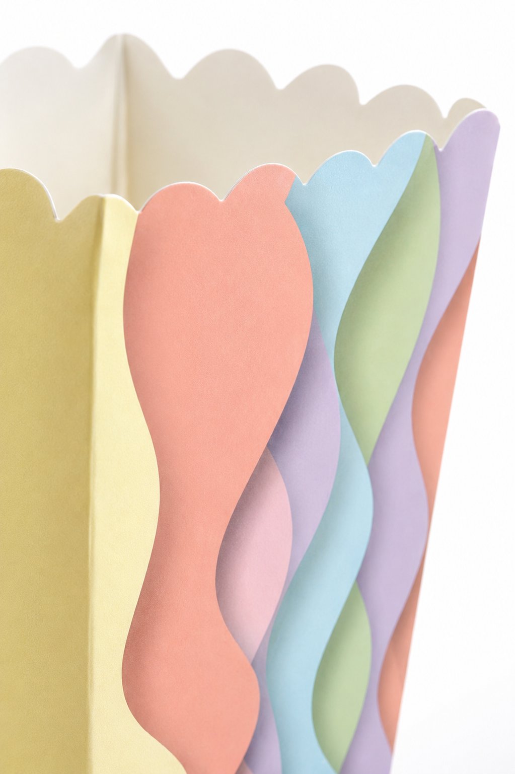 Mısır Kutusu Pop Corn Kutusu Dalgalı Makaron Desenli / 8 Parça
