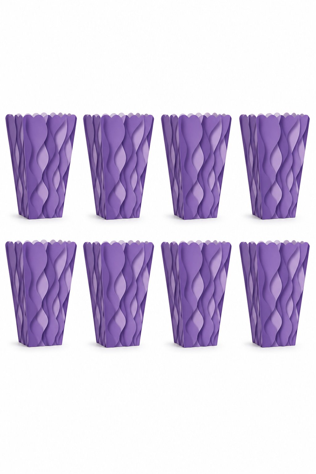 Mısır Kutusu Pop Corn Kutusu Dalgalı Mor Desenli / 8 Parça