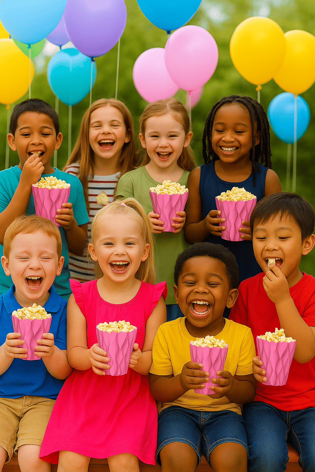 Mısır Kutusu Pop Corn Kutusu  Dalgalı Pembe Desenli / 8 Parça