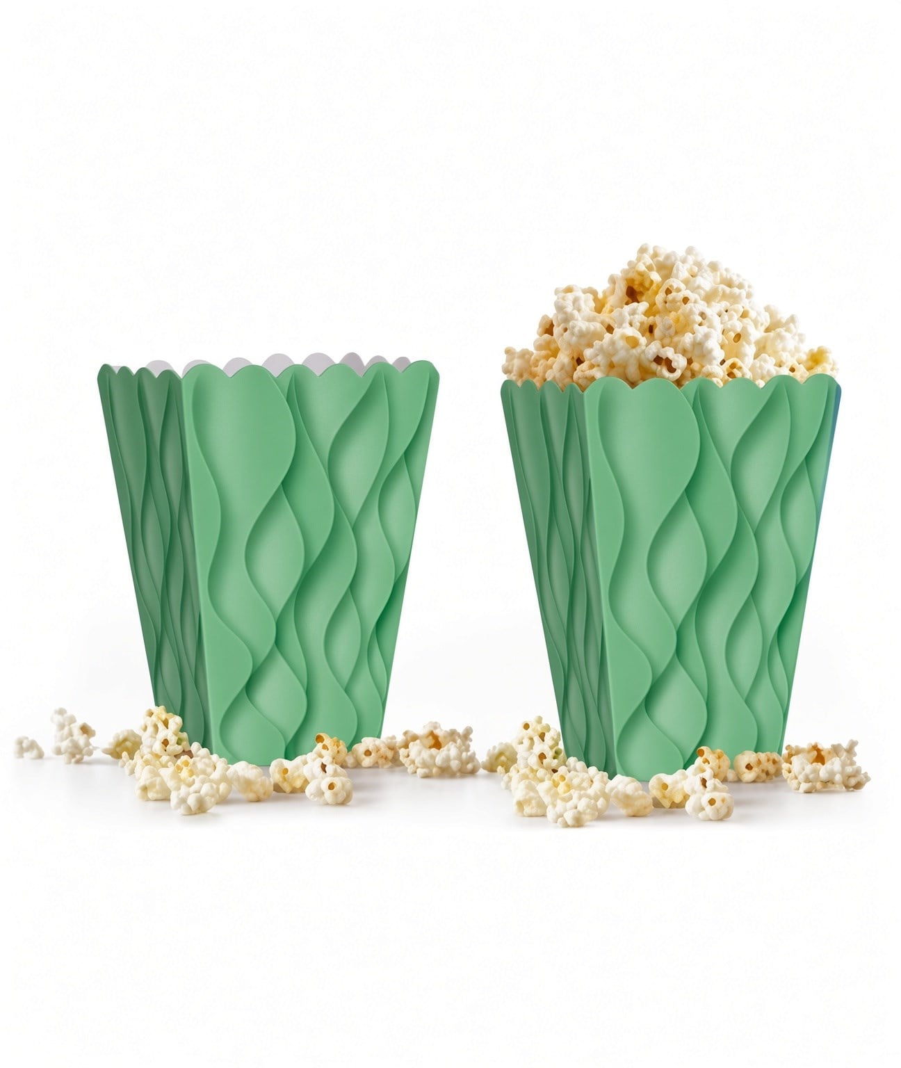 Mısır Kutusu Pop Corn Kutusu Dalgalı Yeşil Desenli / 8 Parça