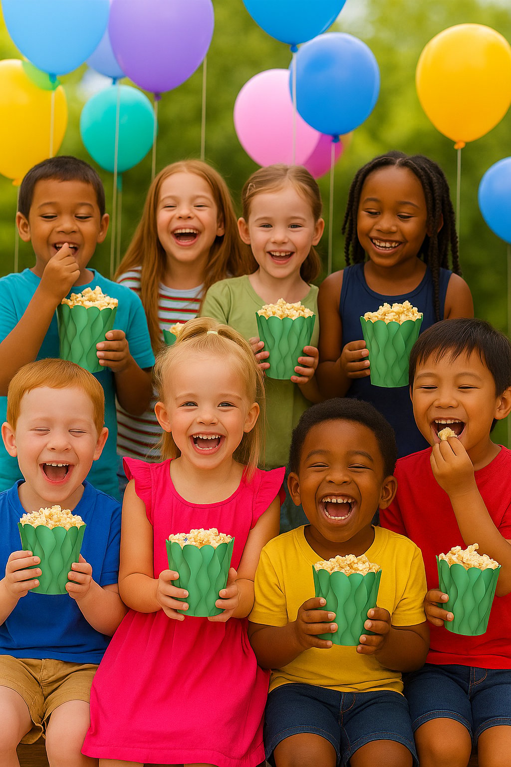 Mısır Kutusu Pop Corn Kutusu Dalgalı Yeşil Desenli / 8 Parça