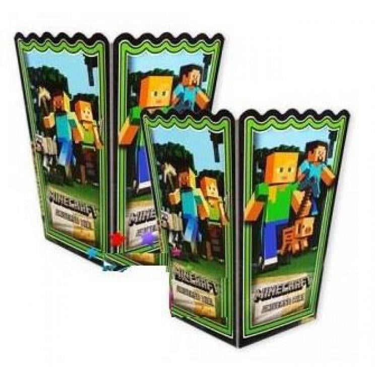 Mısır kutusu pop corn Kutusu MİNECRAFT 8 li paket yeşil