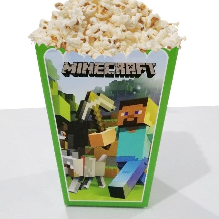 Mısır kutusu pop corn Kutusu MİNECRAFT 8 li paket yeşil