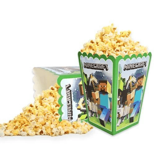 Mısır kutusu pop corn Kutusu MİNECRAFT 8 li paket yeşil