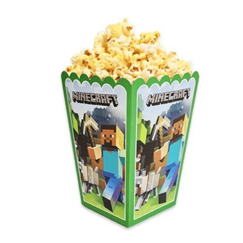 Mısır kutusu pop corn Kutusu MİNECRAFT 8 li paket yeşil