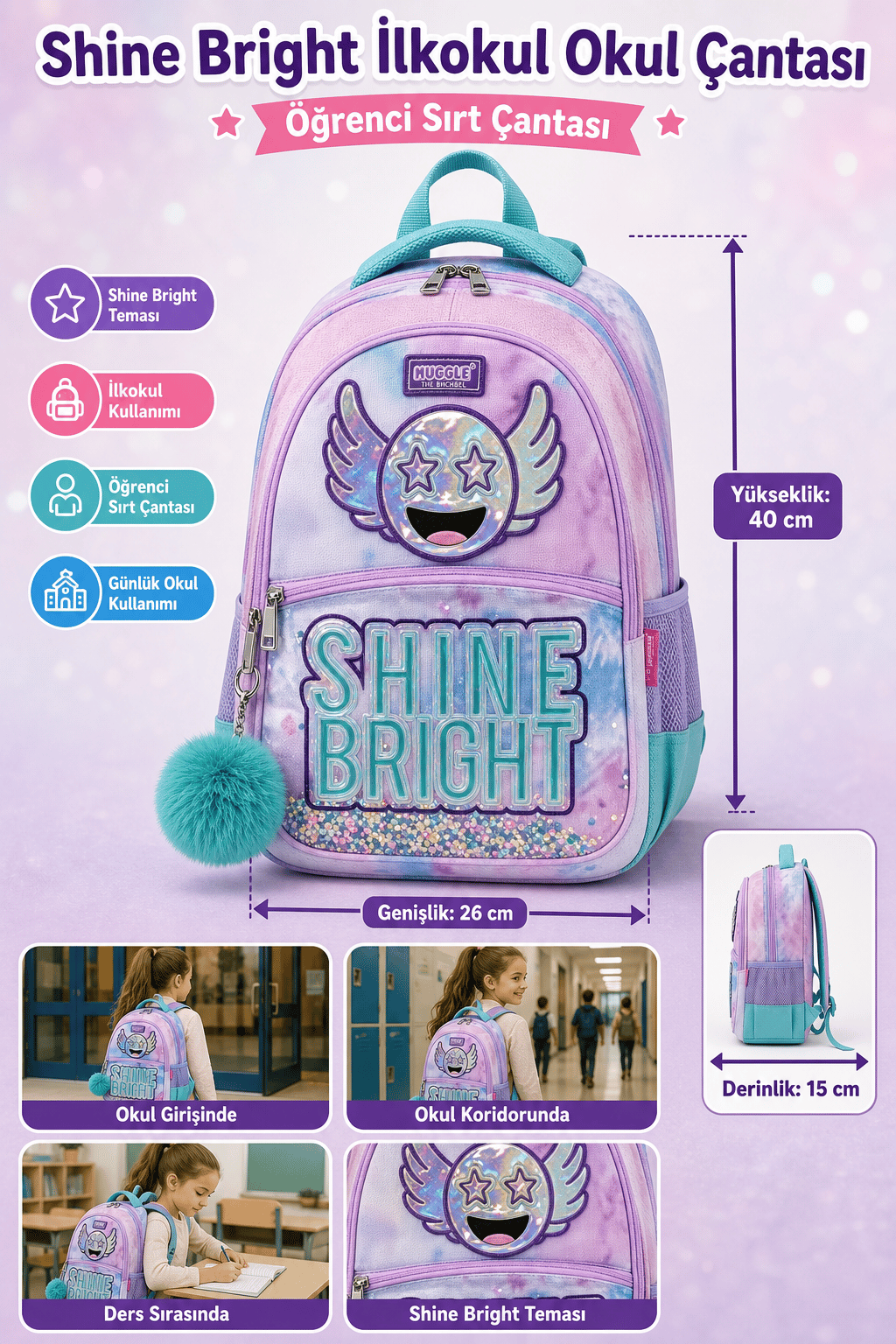 MUGGLE mu-9106 SHINE BRIGHT Kol.İlkokul Çantası