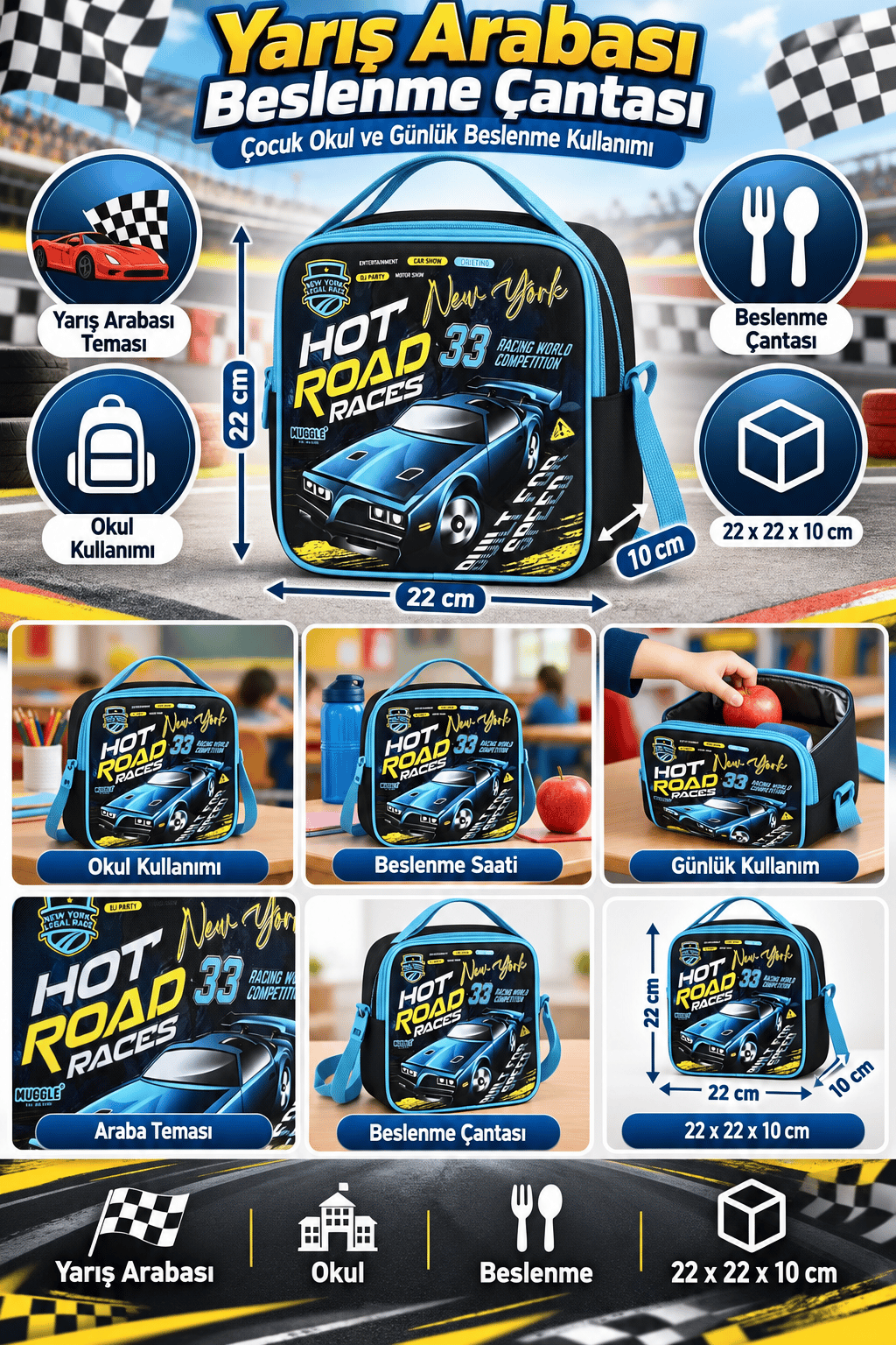 MUGGLE mu-9147 HOT ROAD Kol. Beslenme Çantası