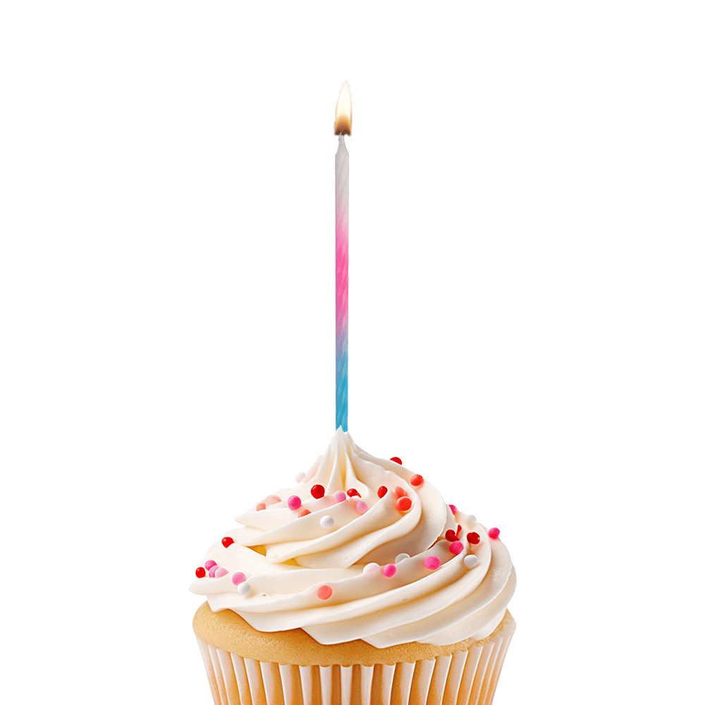 Mum 13CM 6lı burgulu 3 renkli mavi geçişli       