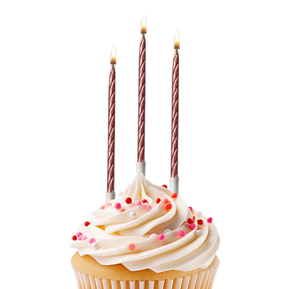 Mum 14 CM 10lu burgulu metalik simli BRONZ PEMBE