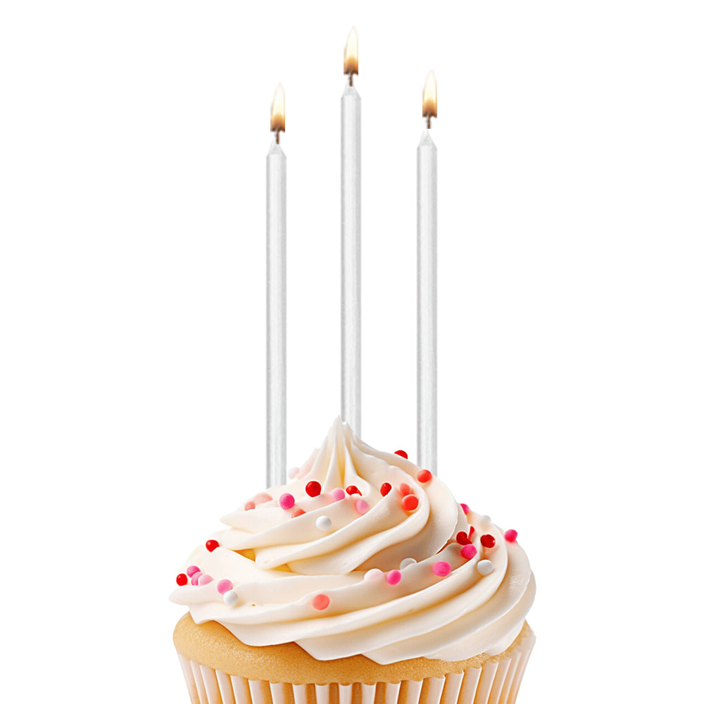 Mum 18 CM 6 lı Metalik BEYAZ KLBK