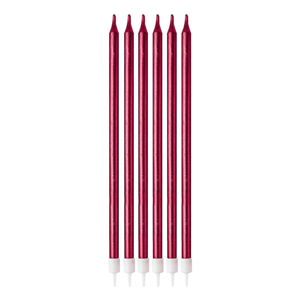 Mum 18 CM 6 lı Metalik KIRMIZI