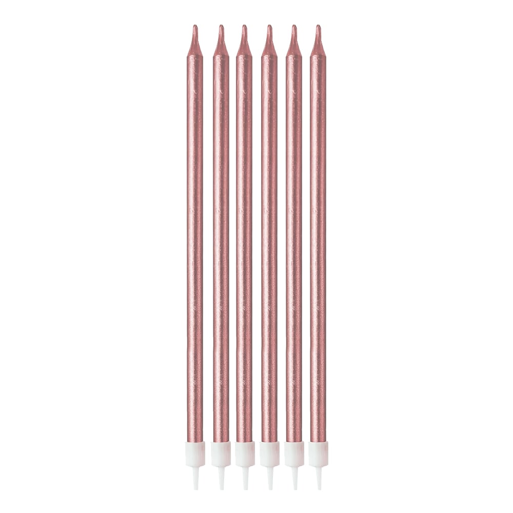 Mum 18 CM 6 lı Metalik rosegold bronz