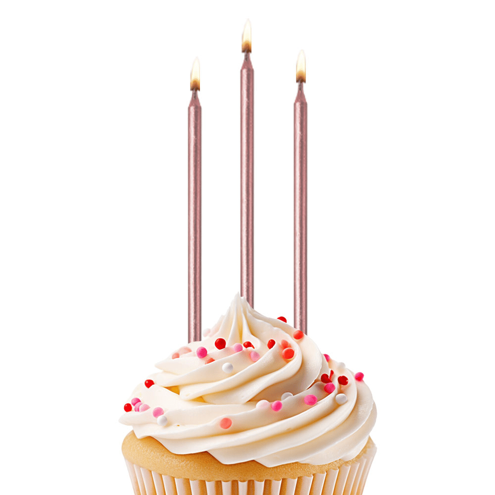 Mum 18 CM 6 lı Metalik rosegold bronz