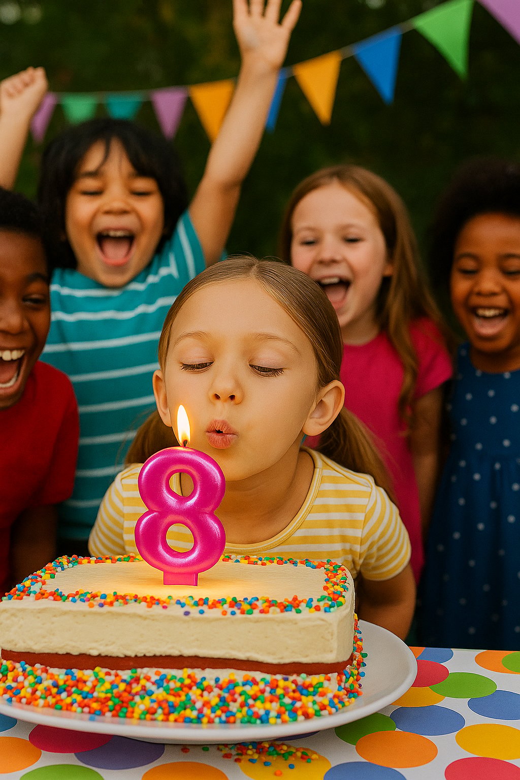 Mum Fuşya Pembe ışıltılı 8 Yaş mumu Koyu Pembe 8cm büyük doğum günü mumu