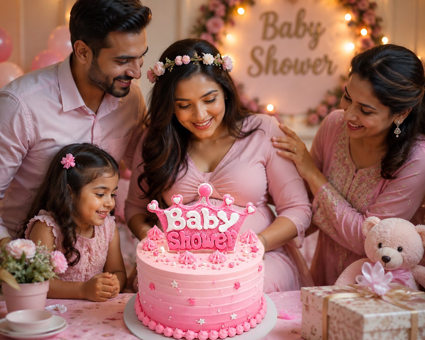 Mum Model Baby Shower Pembe yazılı