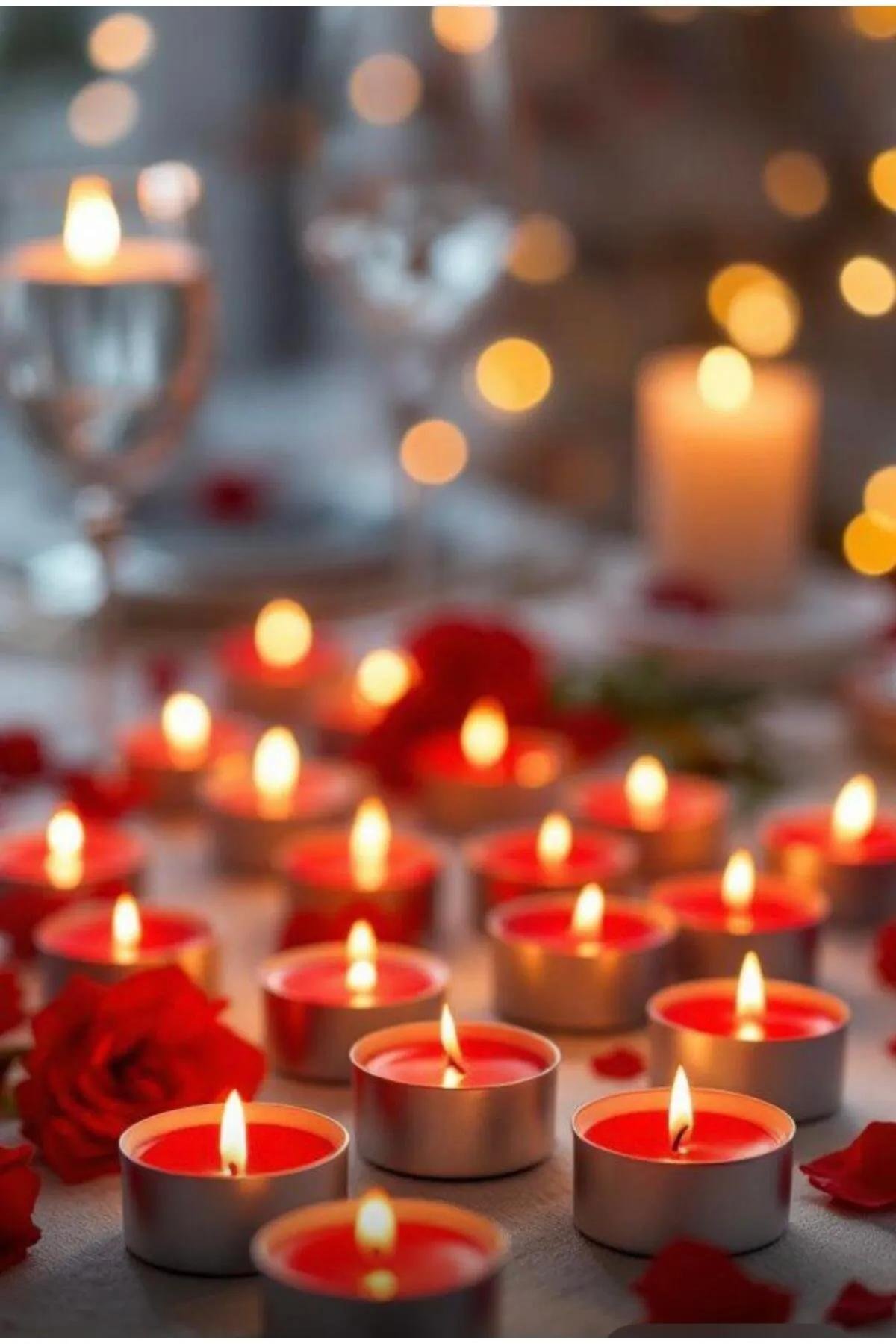 Mum Tealight Kırmızı Yuvarlak 50 Lİ 6gr