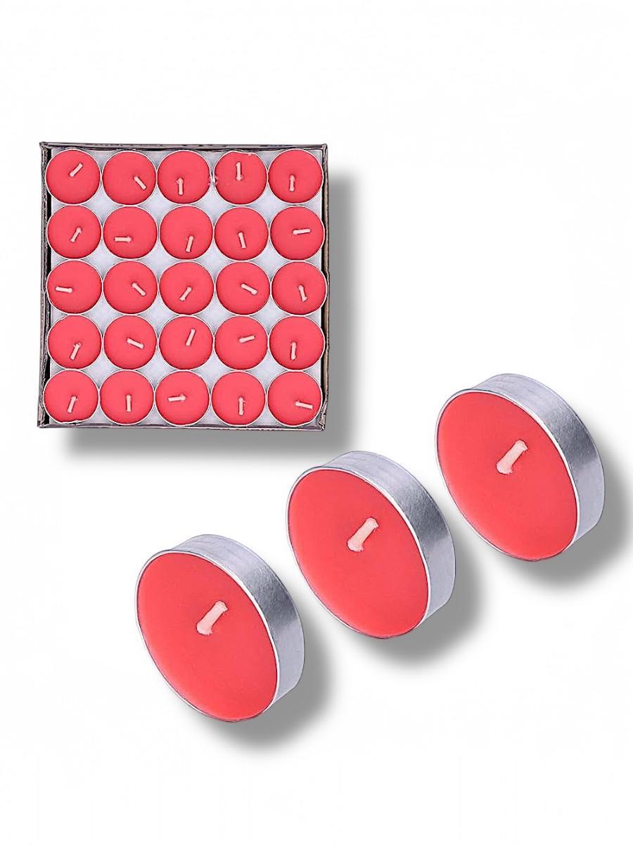 Mum Tealight Kırmızı Yuvarlak 50 Lİ 6gr