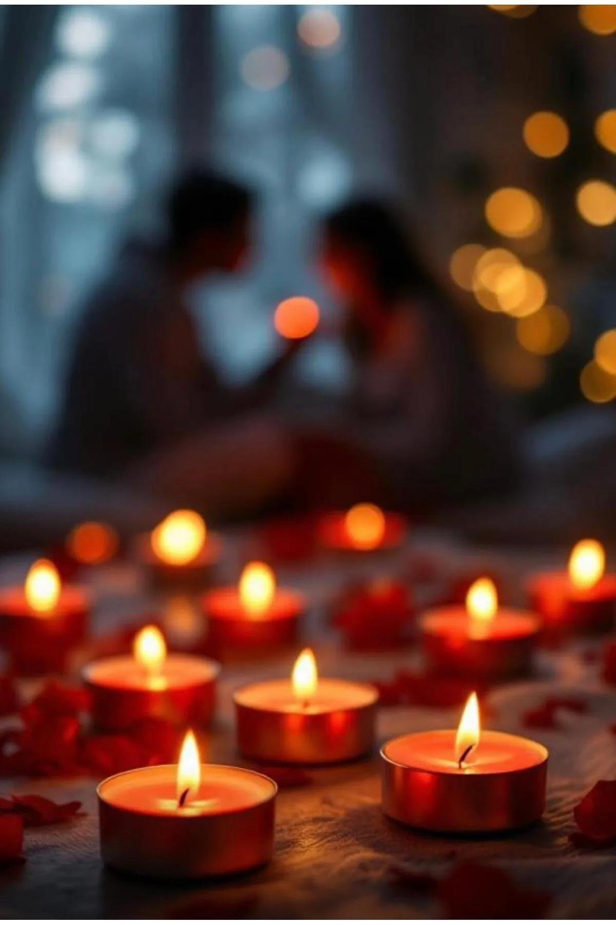 Mum Tealight Kırmızı Yuvarlak 50 Lİ 6gr