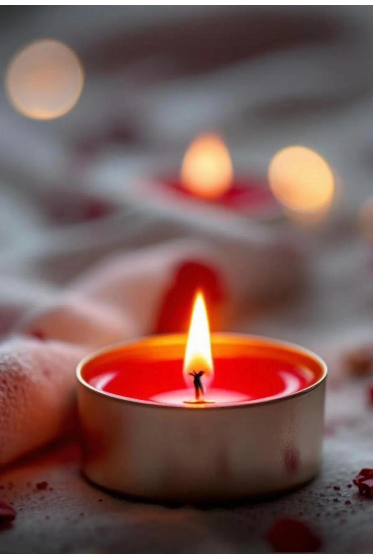 Mum Tealight Kırmızı Yuvarlak 50 Lİ 6gr