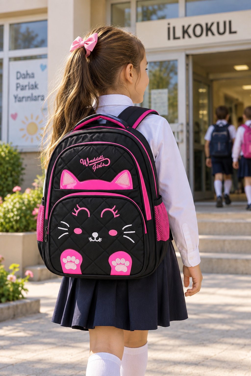 Nakışlı Okul Çantası Kedi 5011