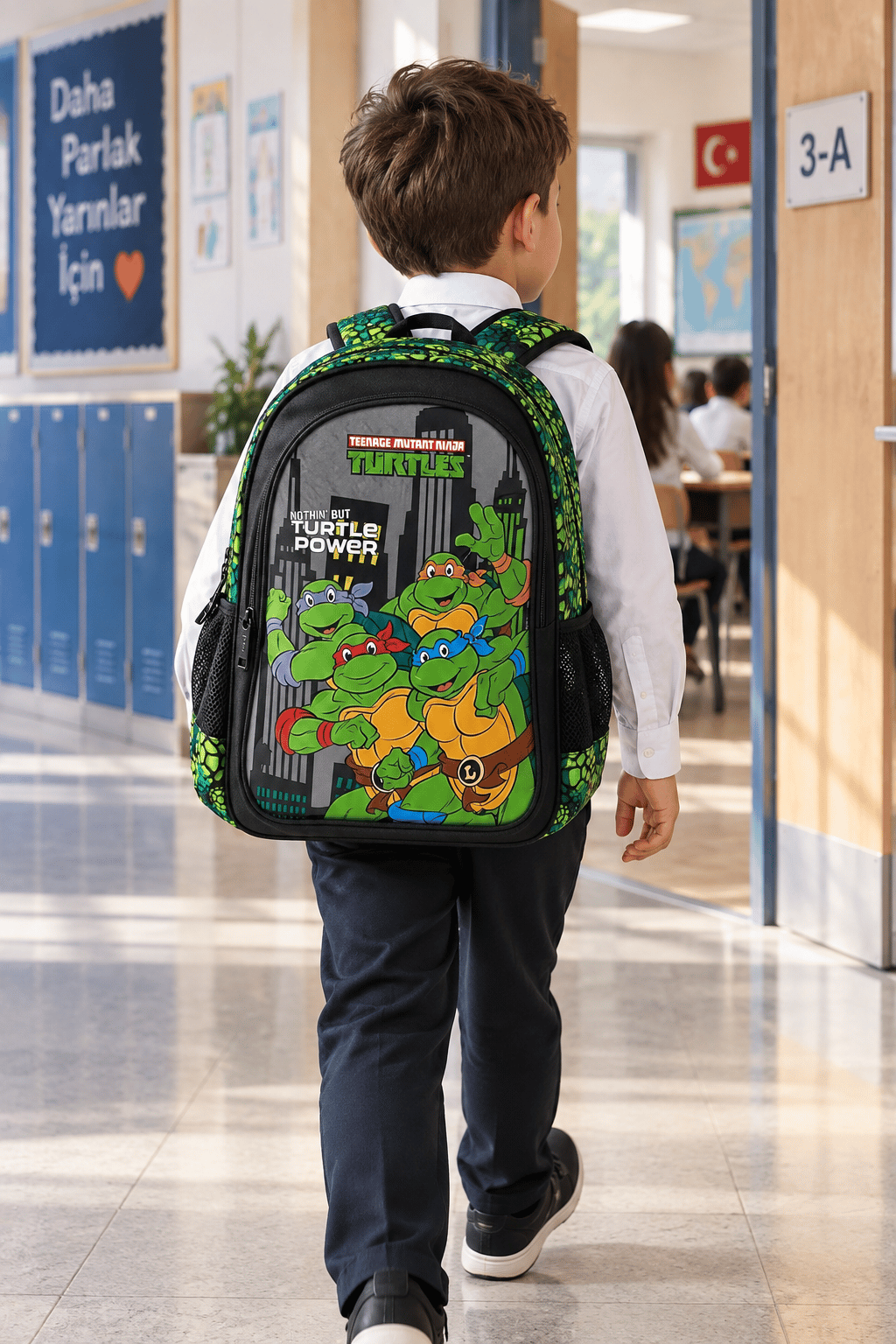 Ninja Kaplumbağalar Turtles İlkokul Okul Çantası Öğrenci Sırt Çantası 40 x 30 x 16