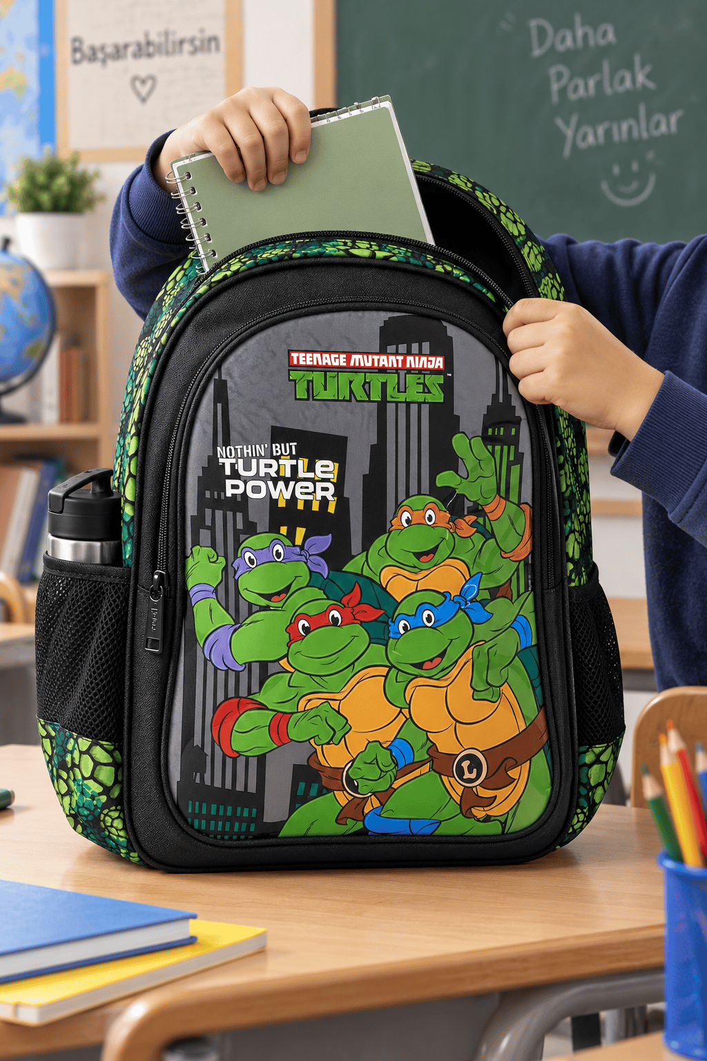Ninja Kaplumbağalar Turtles İlkokul Okul Çantası Öğrenci Sırt Çantası 40 x 30 x 16