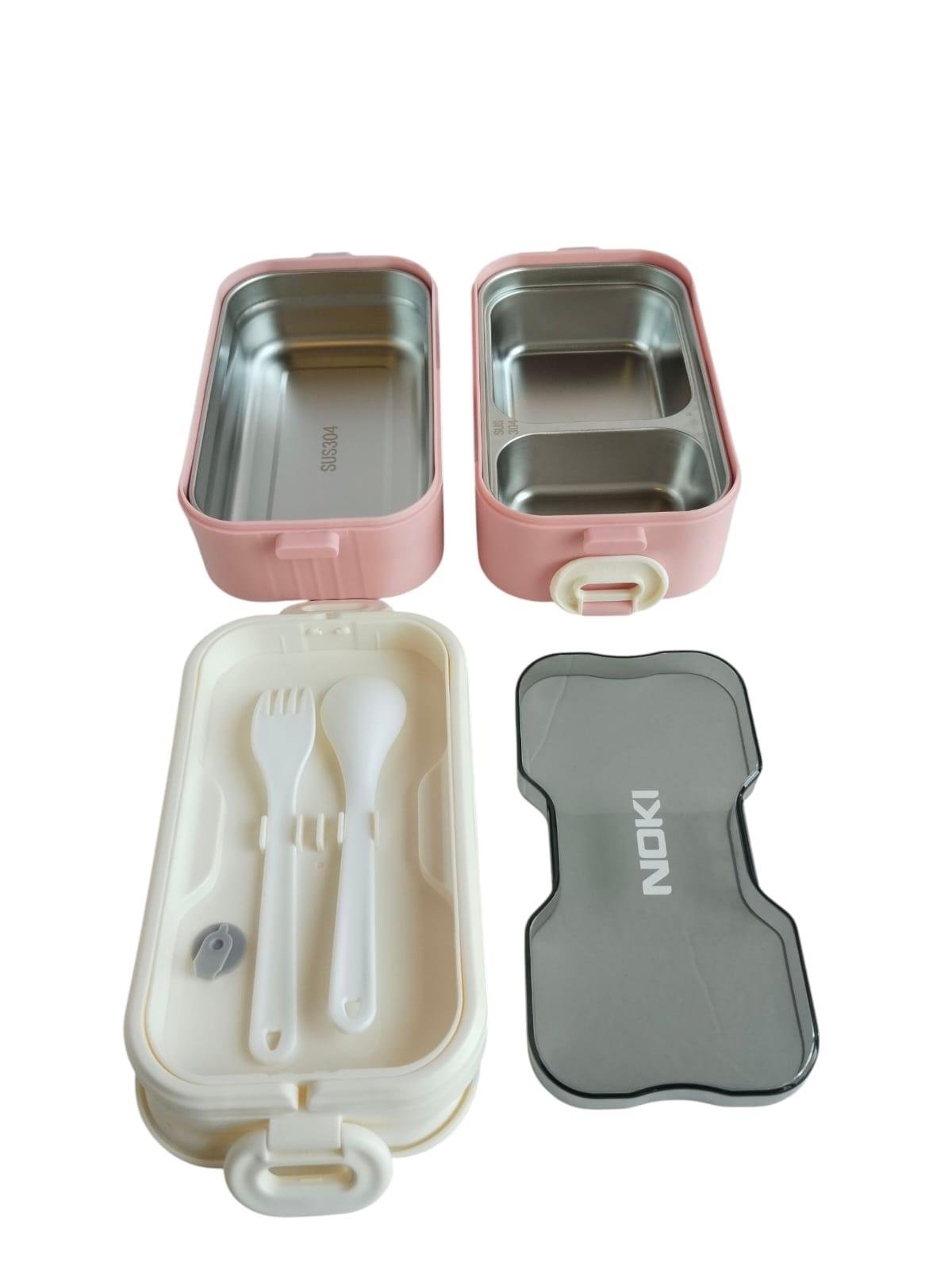 Noki Kids Paslanmaz Çelik Yemek Kabı 1350 ML Çift Katlı Pembe