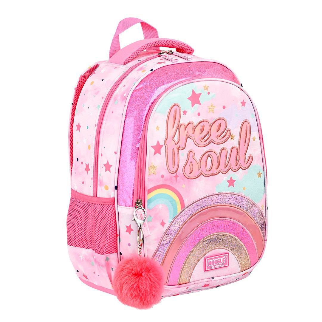 Okul çantası Muggle MU-9060 Glitter Rainbow sırt çantası