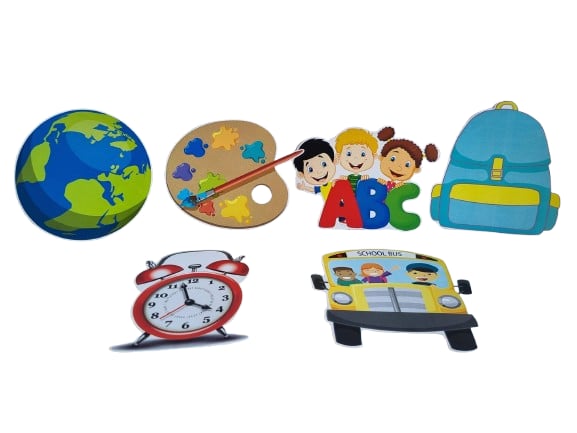 Okul Süsleri Uzar Süs Dekor Süs 120X16 cm 6 Özel Figürlü Okul Açılış Süsleri