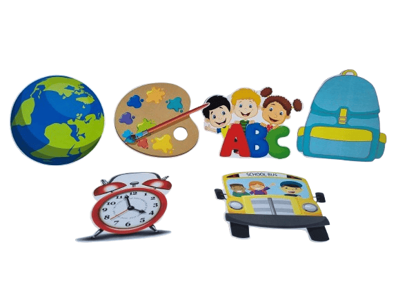 Okul Süsleri Uzar Süs Dekor Süs 120X16 cm 6 Özel Figürlü Okul Açılış Süsleri