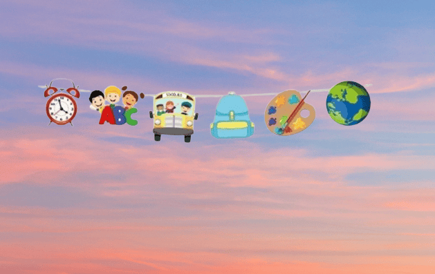 Okul Süsleri Uzar Süs Dekor Süs 120X16 cm 6 Özel Figürlü Okul Açılış Süsleri