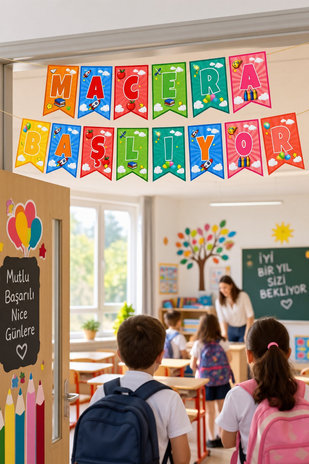 Okul süsü Macera Başlıyor Kırlangıç Banner Süs 17*170 cm