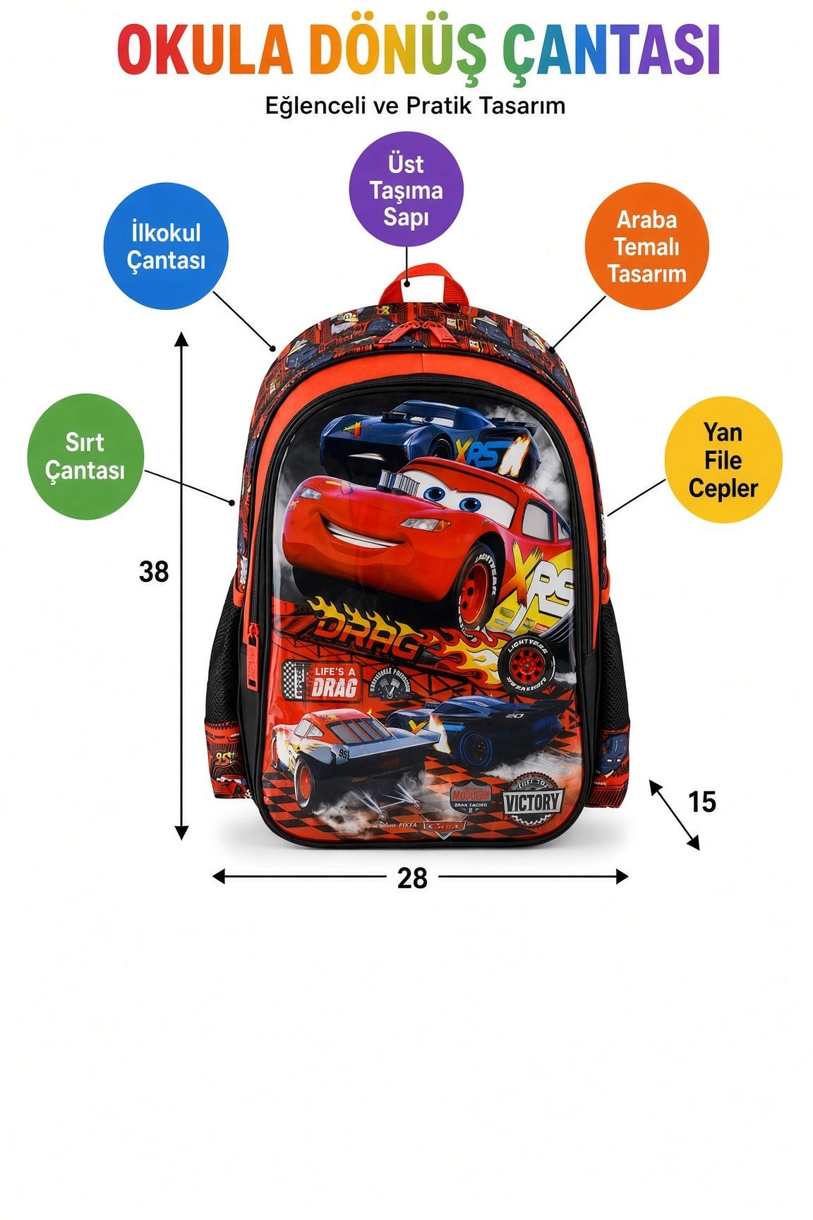 OTTO Mikro CARS İLKOKUL çantası mcquin 48252