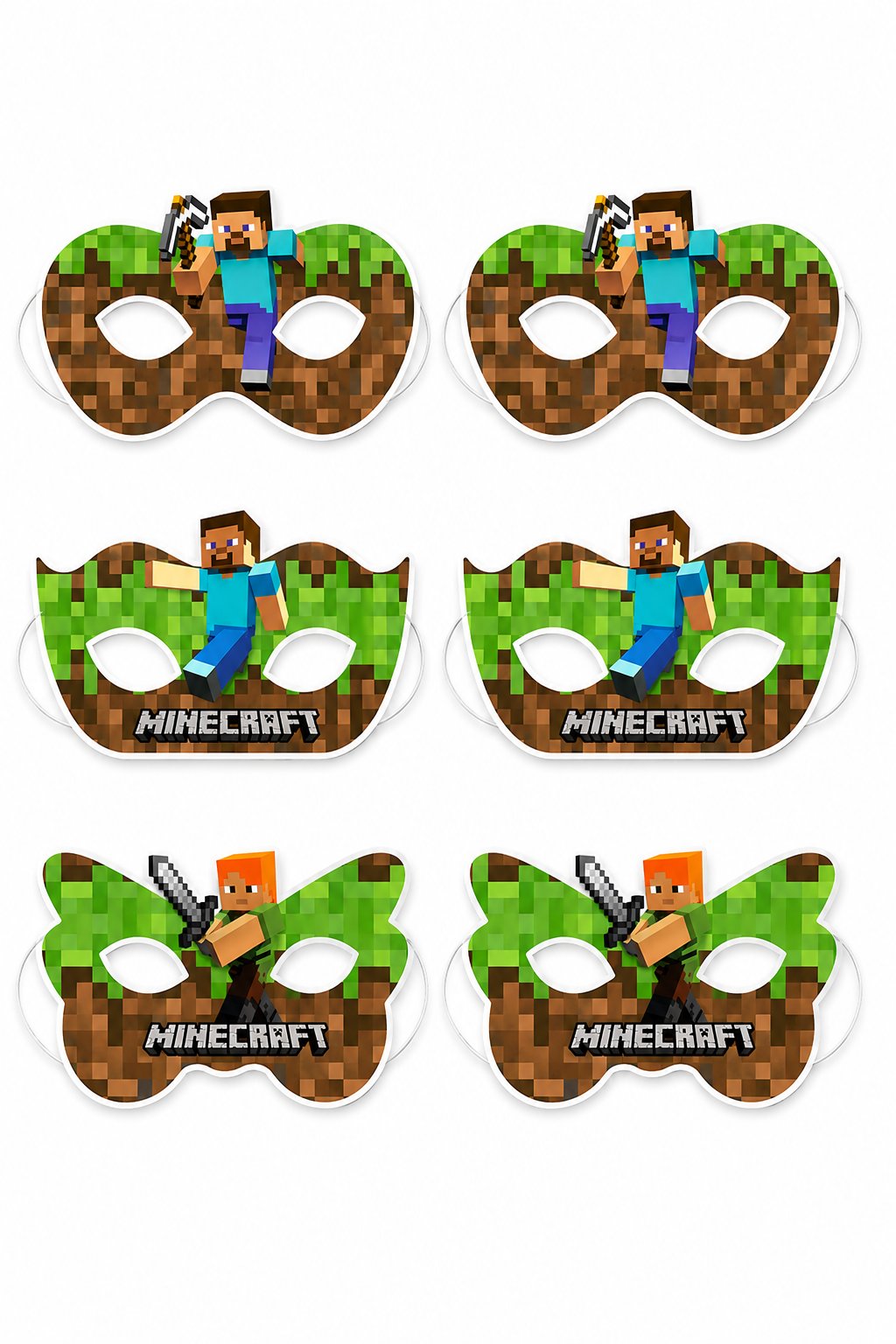 P.Maske 6 lı MİNECRAFT kağıt maske