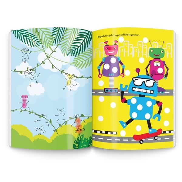 Parmak boyama kitabım seti 3 parmak boyama kitabı -parmak boyası hediyeli