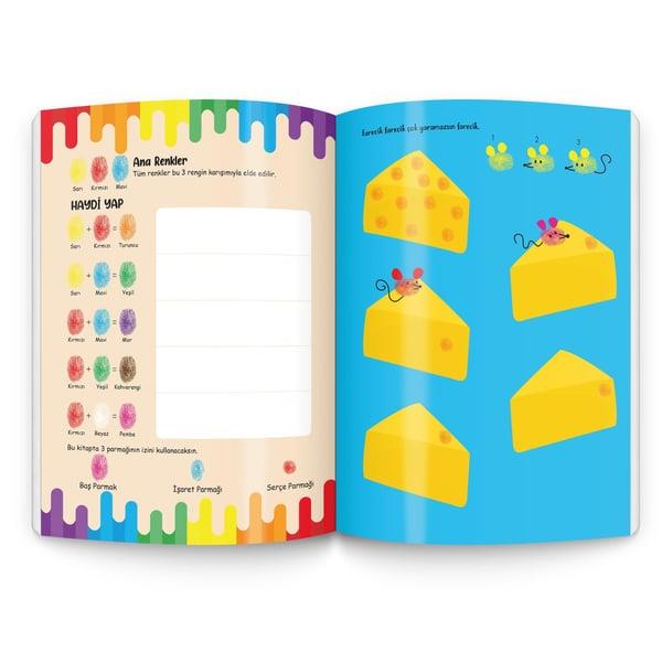 Parmak boyama kitabım seti 3 parmak boyama kitabı -parmak boyası hediyeli