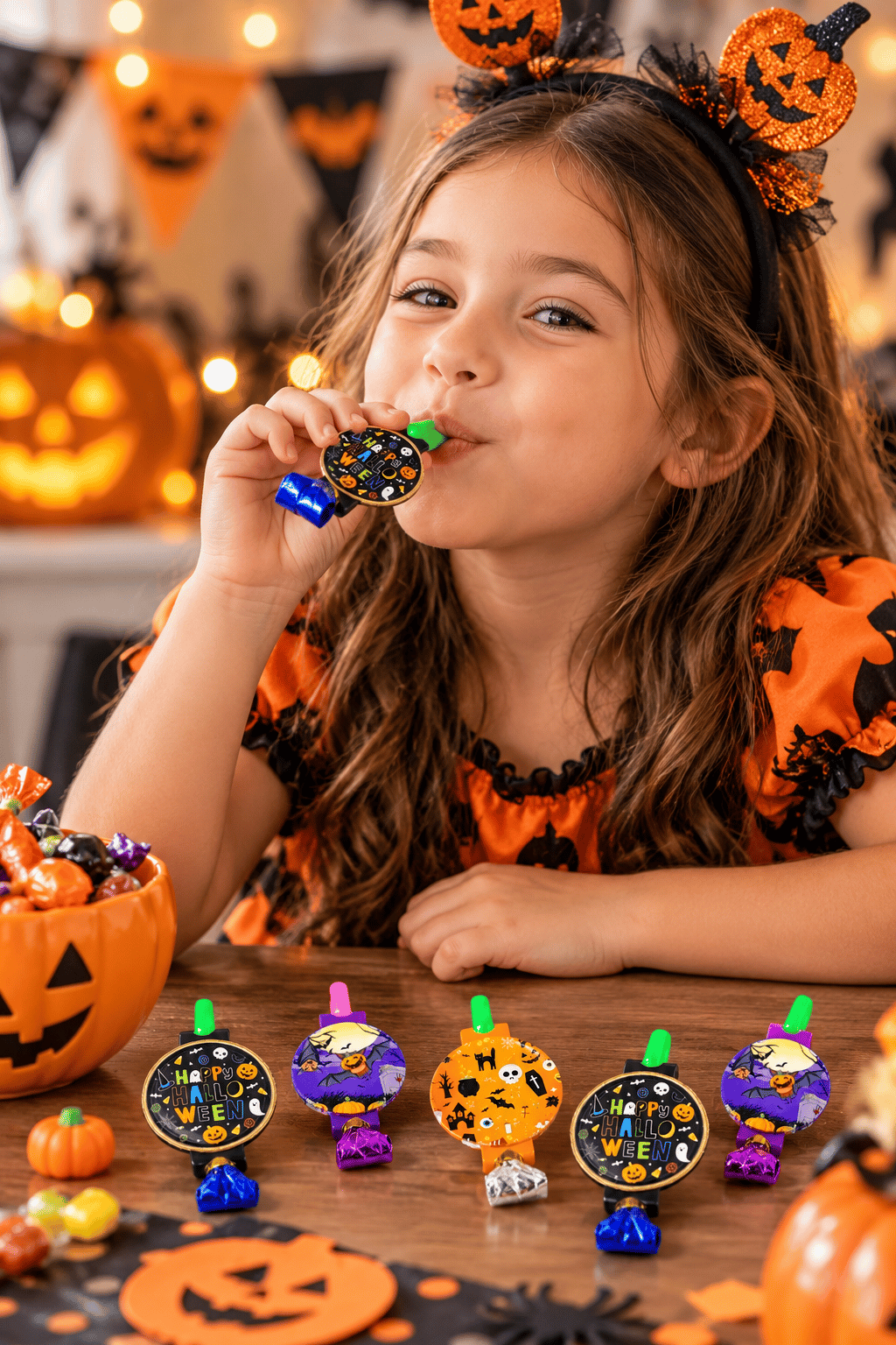 Parti düdüğü halloween cadılar bayramı 6 lı   