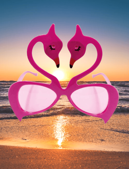 Parti Gözlük Pembe Uyuyan Flamingo Gözlük eğlenceli parti gözlüğü
