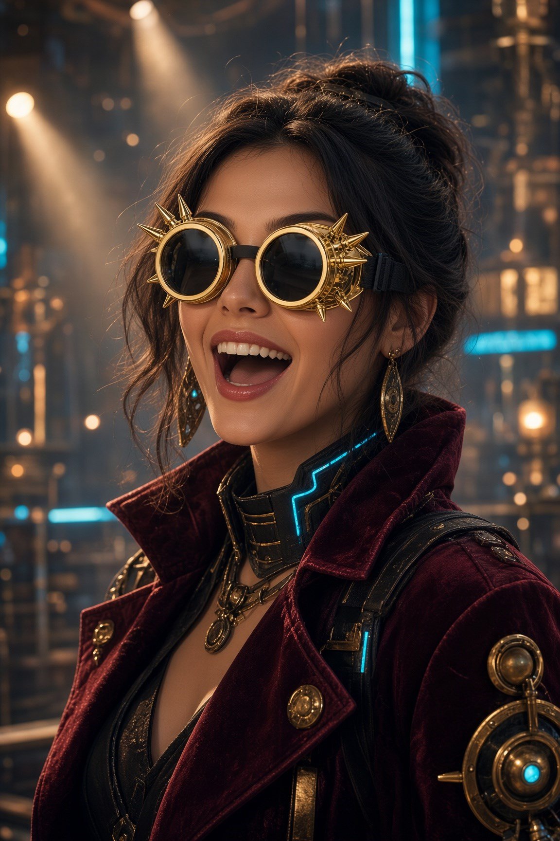 Parti Gözlük Steampunk Temalı Altın