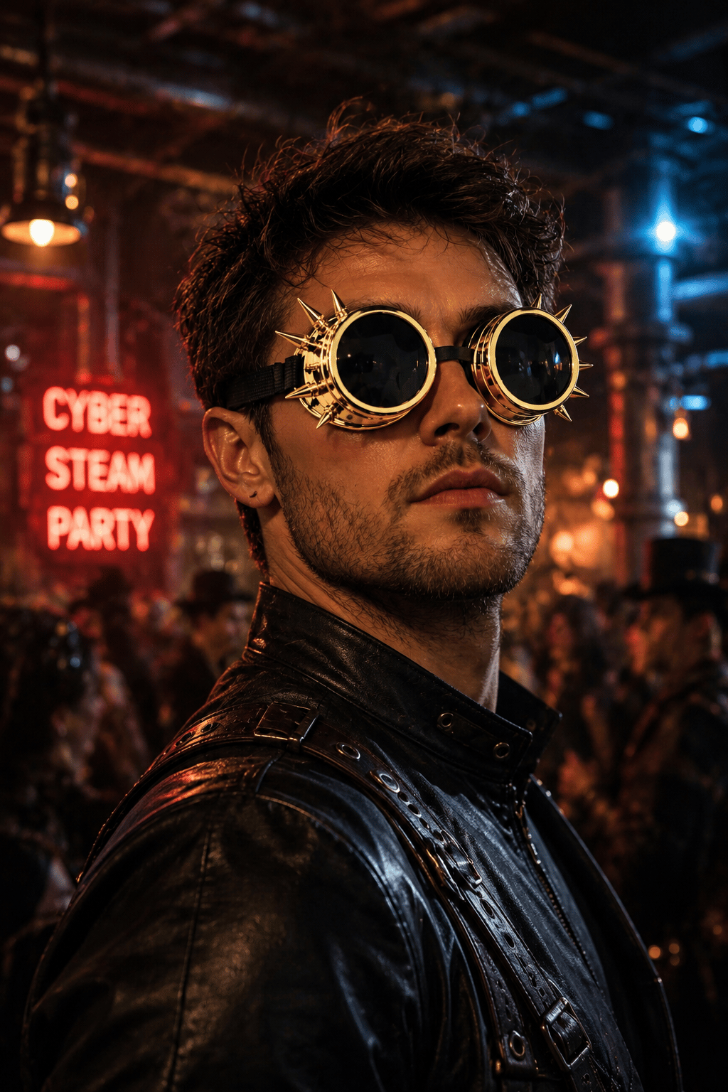 Parti Gözlük Steampunk Temalı Altın