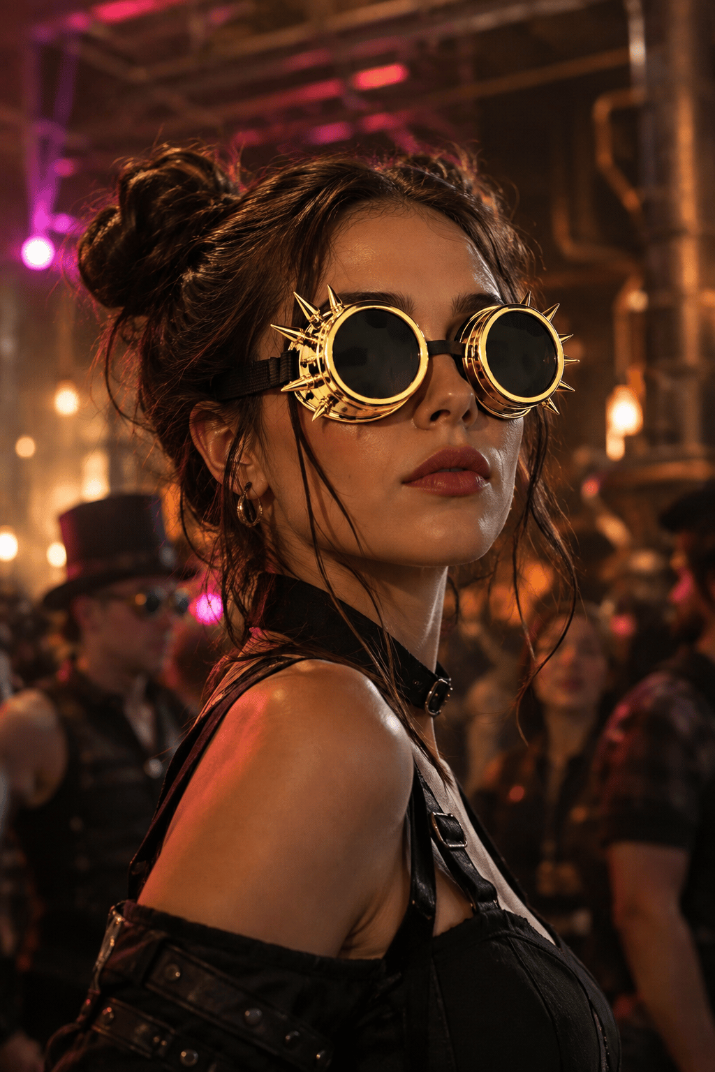 Parti Gözlük Steampunk Temalı Altın