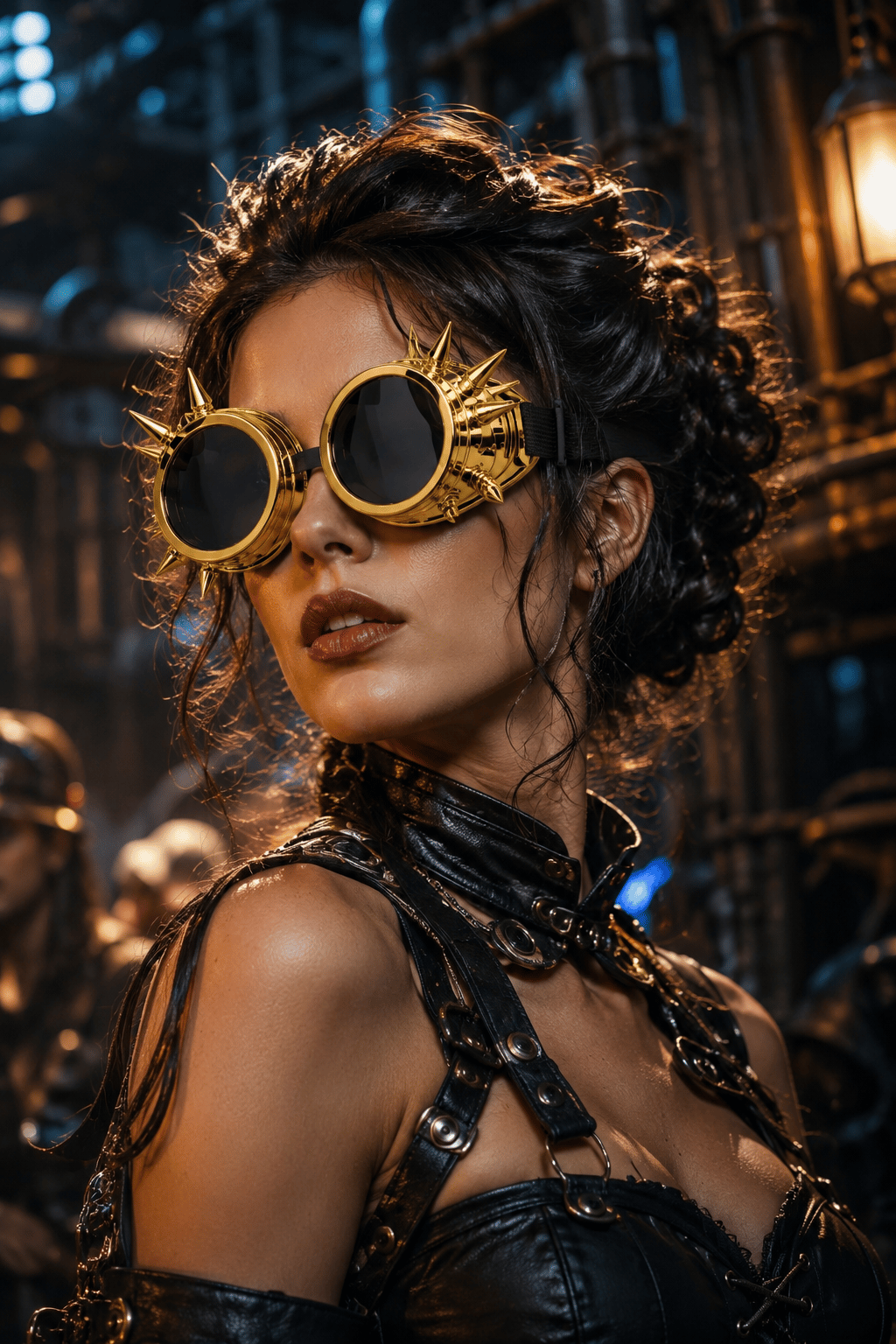 Parti Gözlük Steampunk Temalı Altın